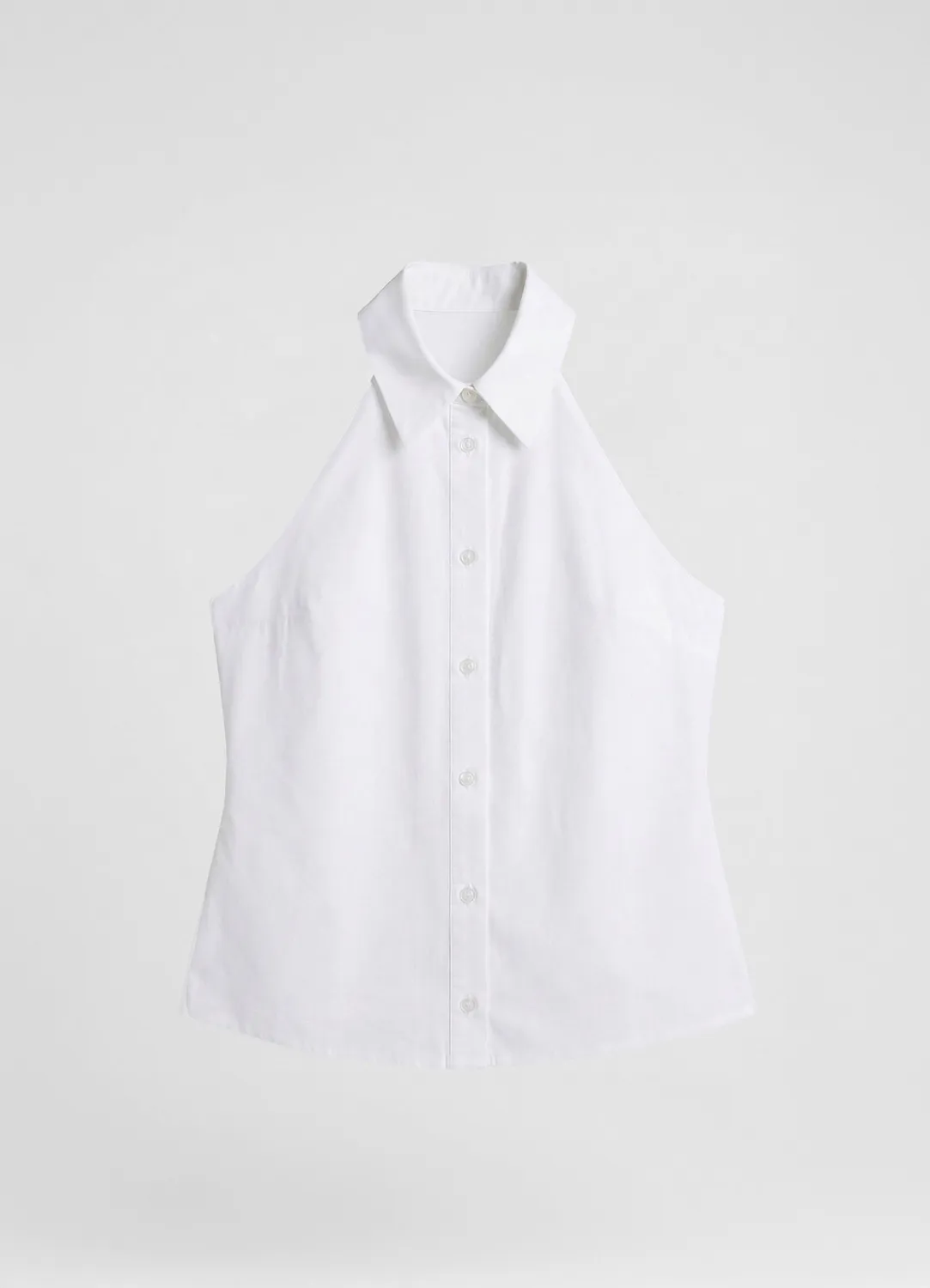 Calliope top halter col chemise femme uni