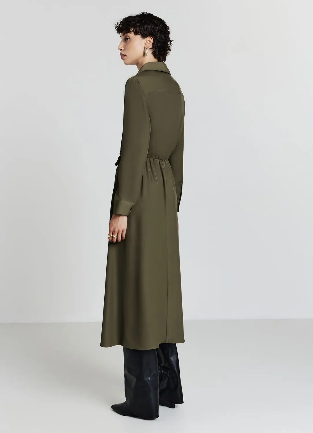 Calliope robe chemise longue coton à nœud femme