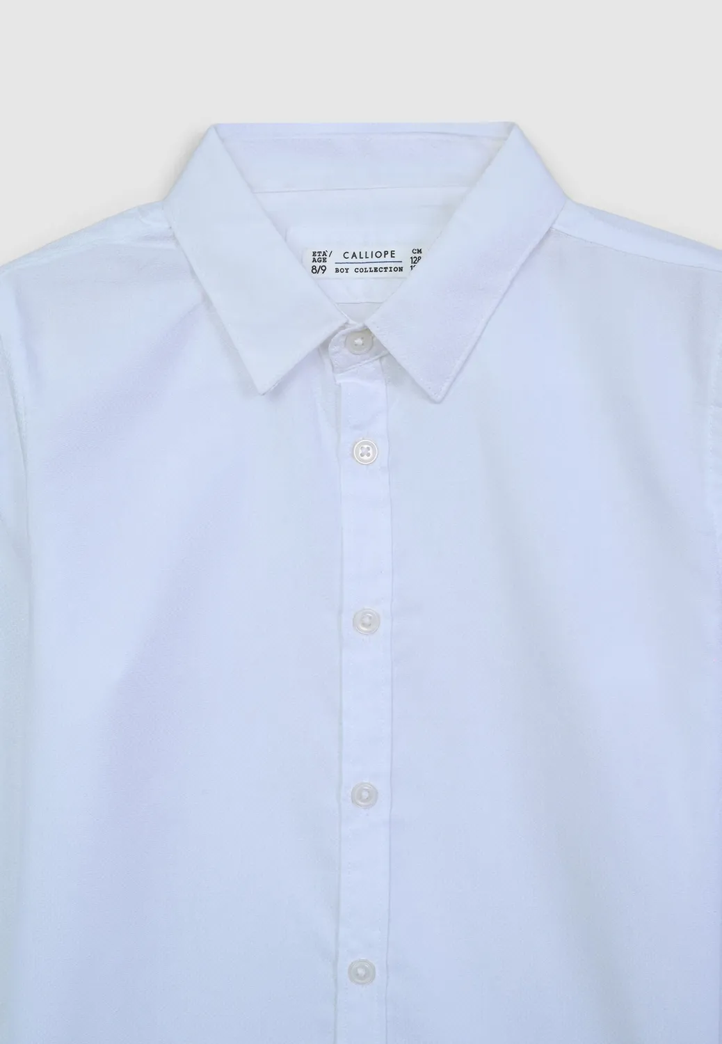 Calliope unie classique chemise garçon coton