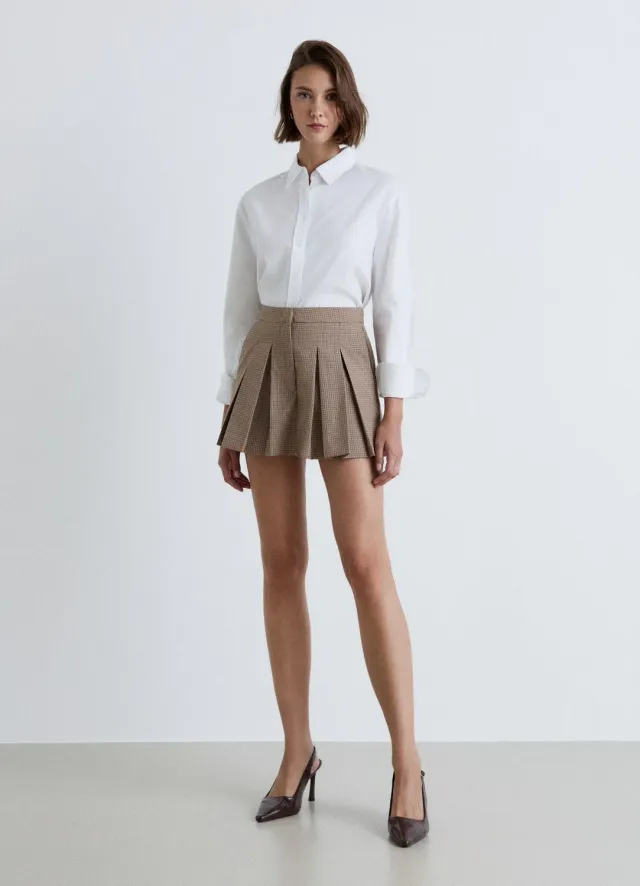 Calliope chemise crop oxford uni femme manches longues