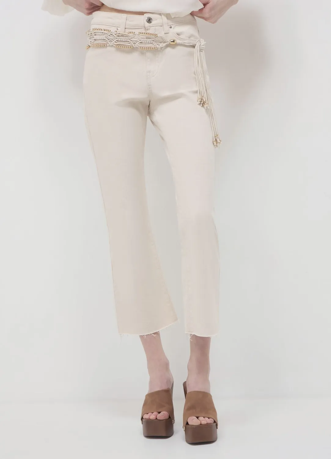 Calliope pantalon cropped flare femme coton 5 poches