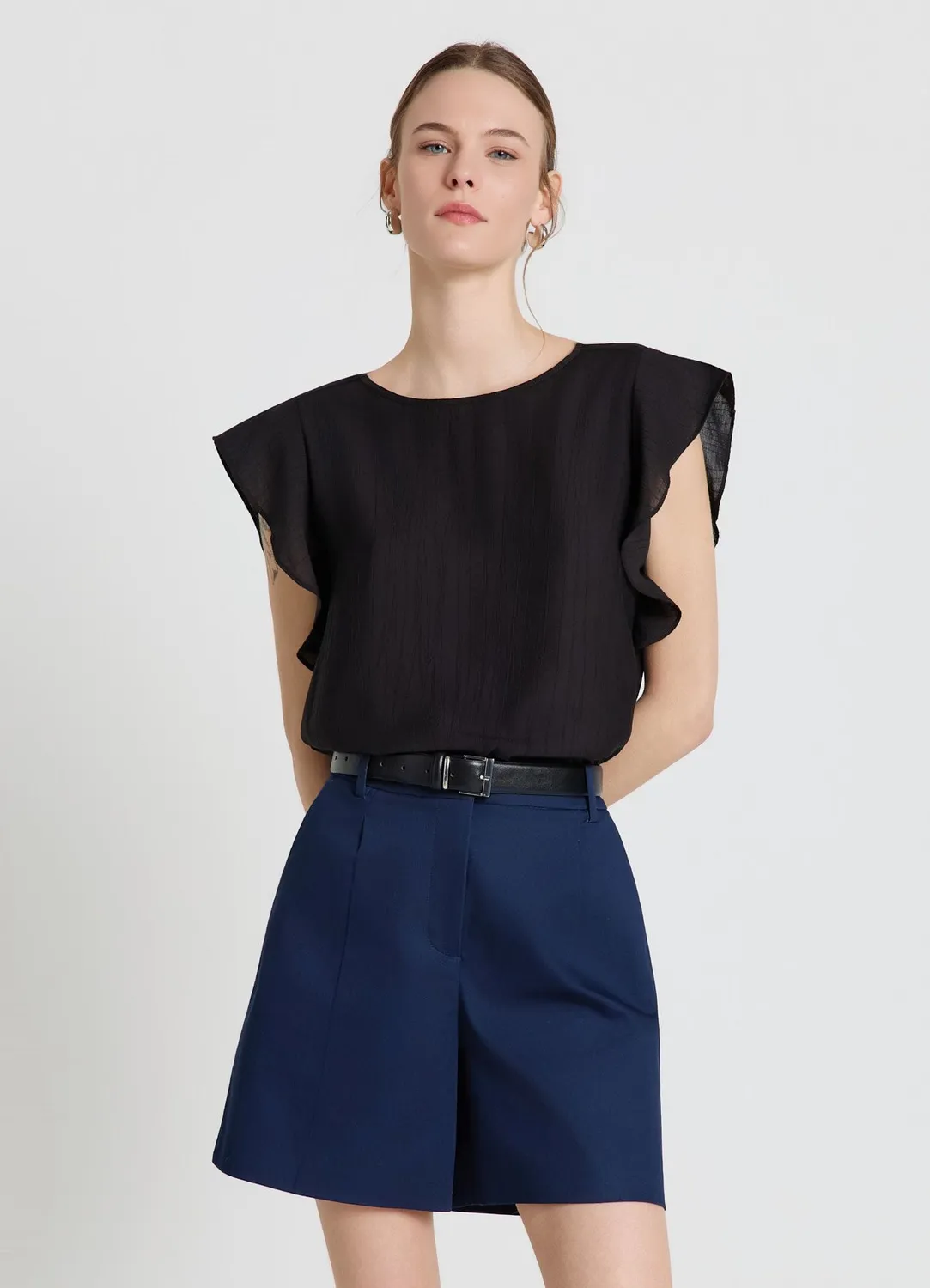 Calliope blouse manches volants femme col rond