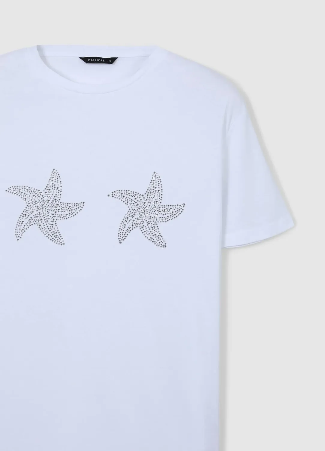 Calliope t-shirt femme coton étoiles strass col rond