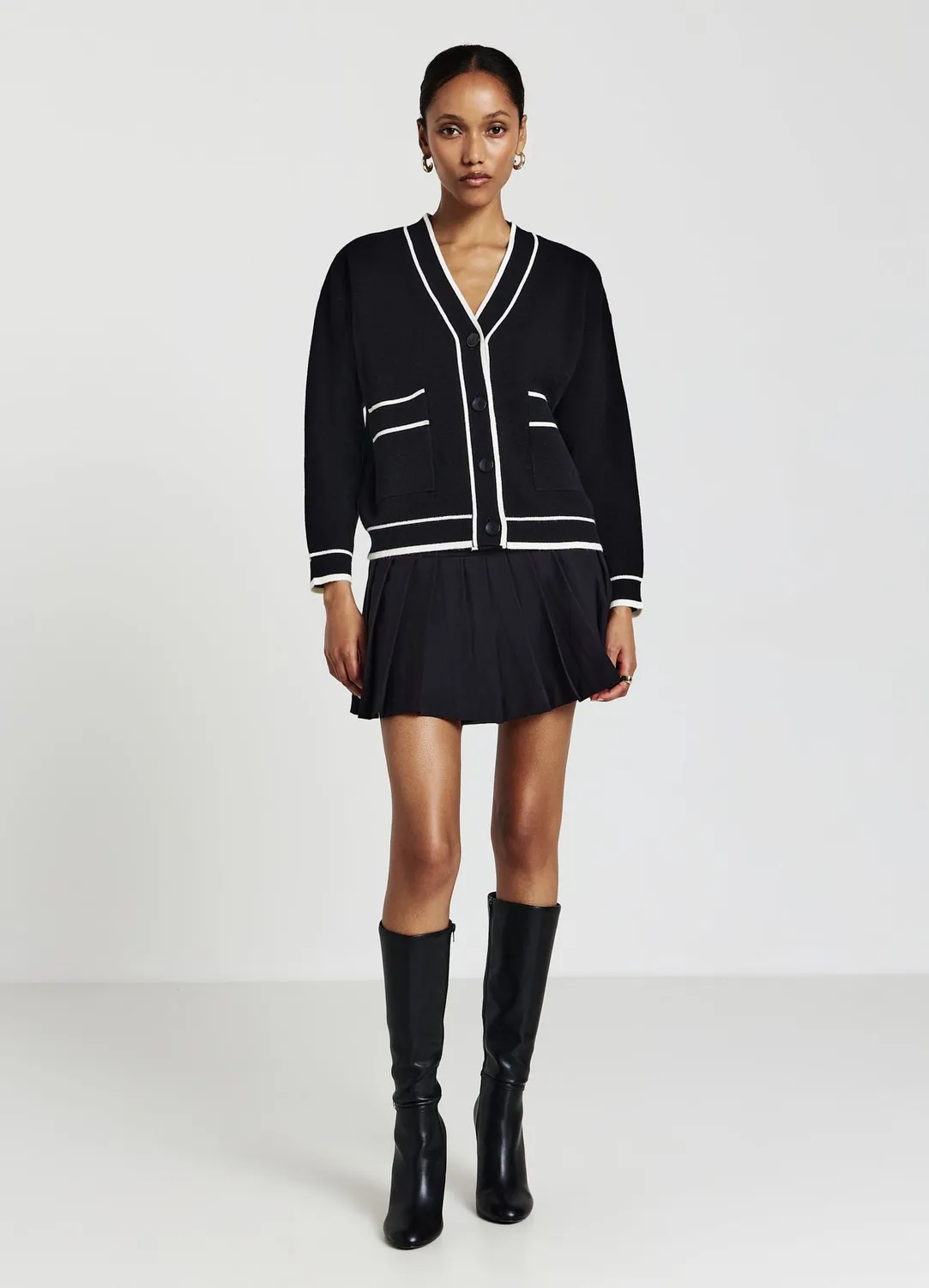 Calliope Cardigan profils contraste gilet femme col V