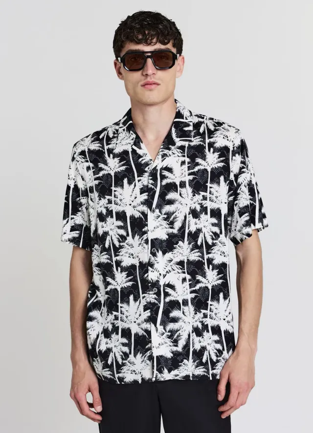Calliope chemise bowling palmiers homme manches courtes regular