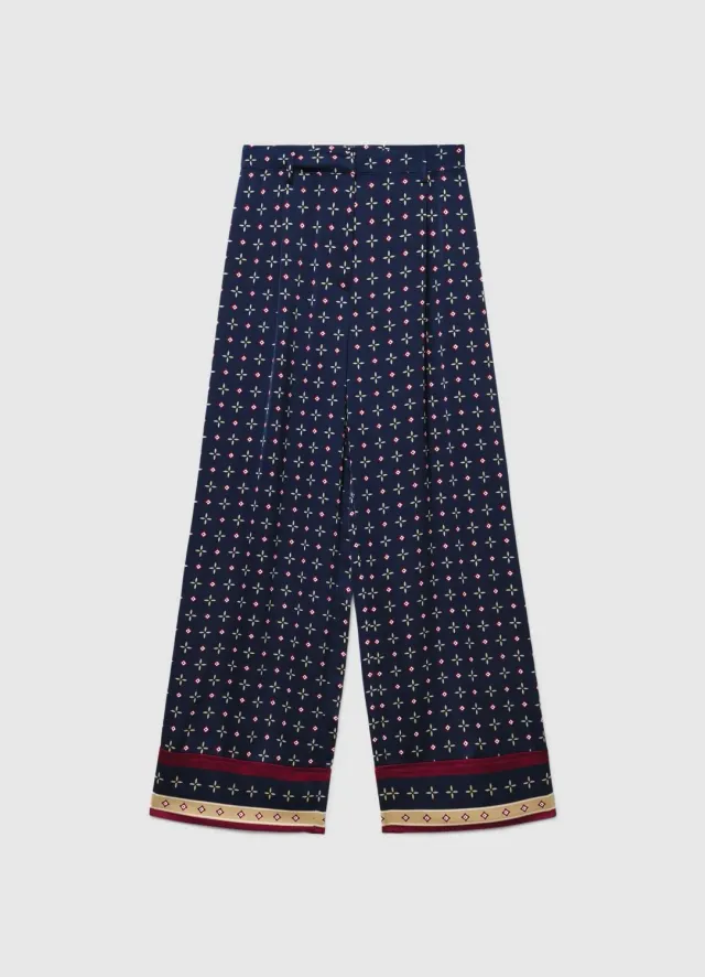 Calliope pantalon palazzo imprimé femme taille haute