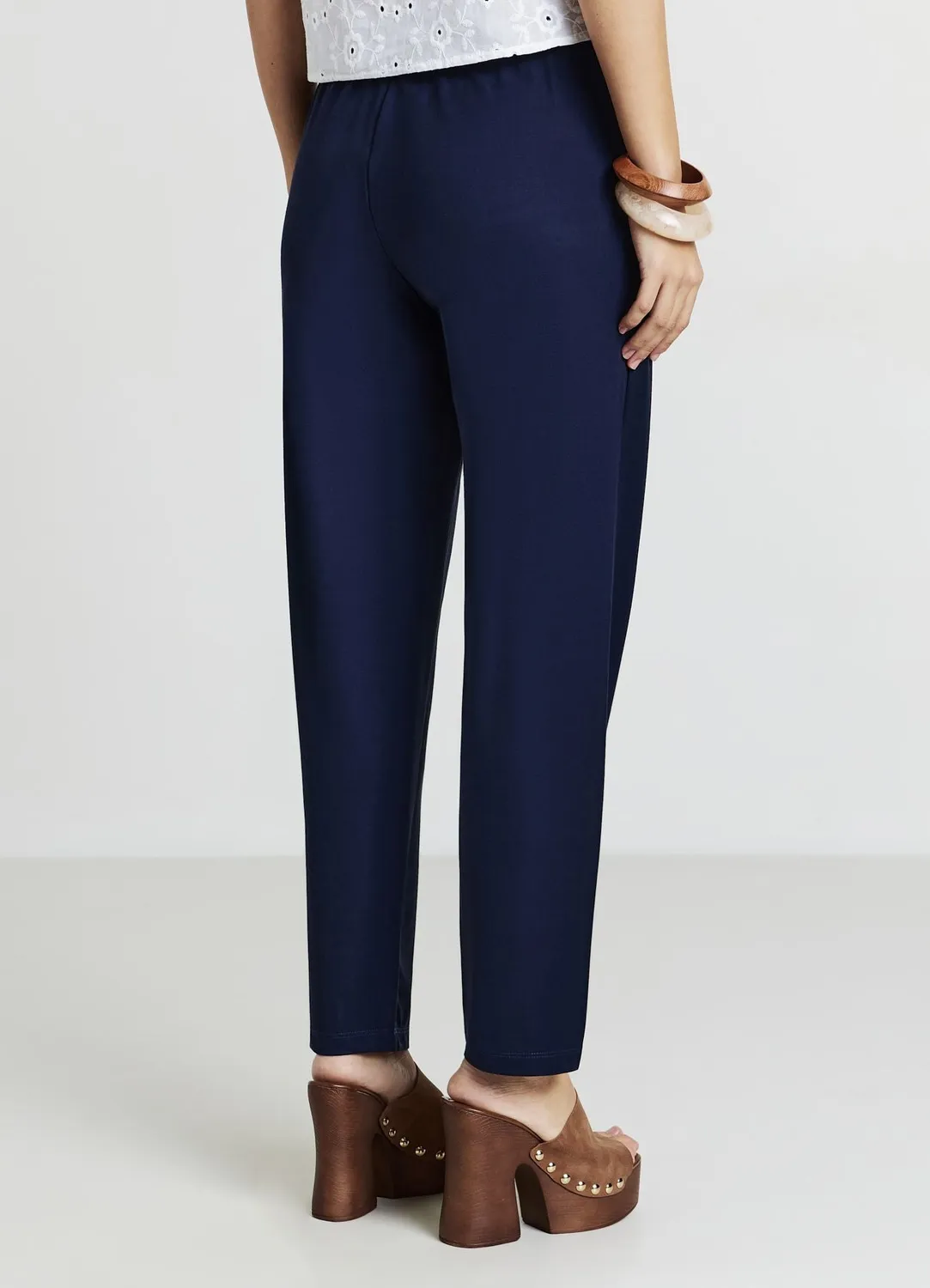 Calliope pantalon uni femme à cordon coupe droite