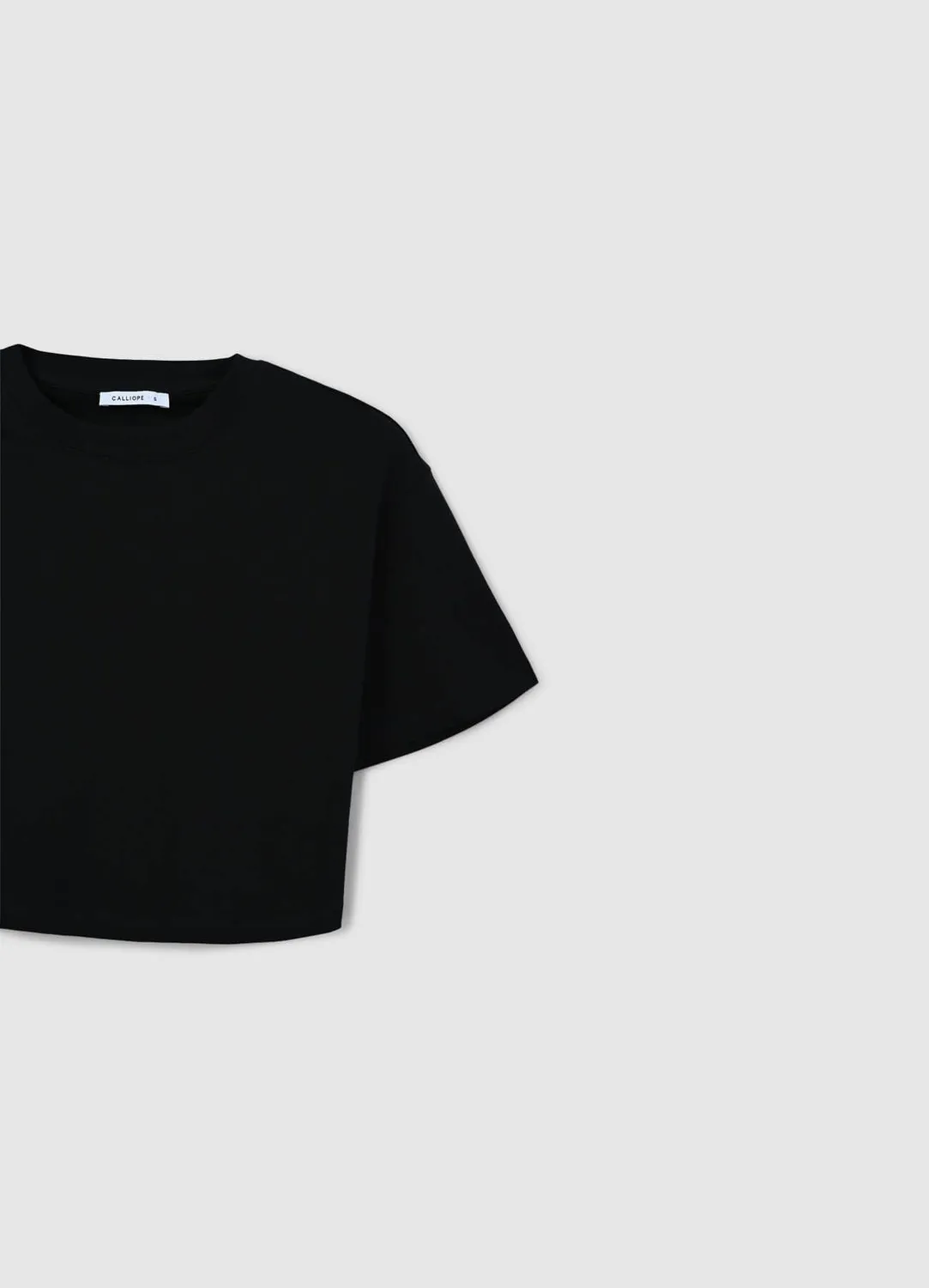 Calliope t-shirt crop femme coton col rond