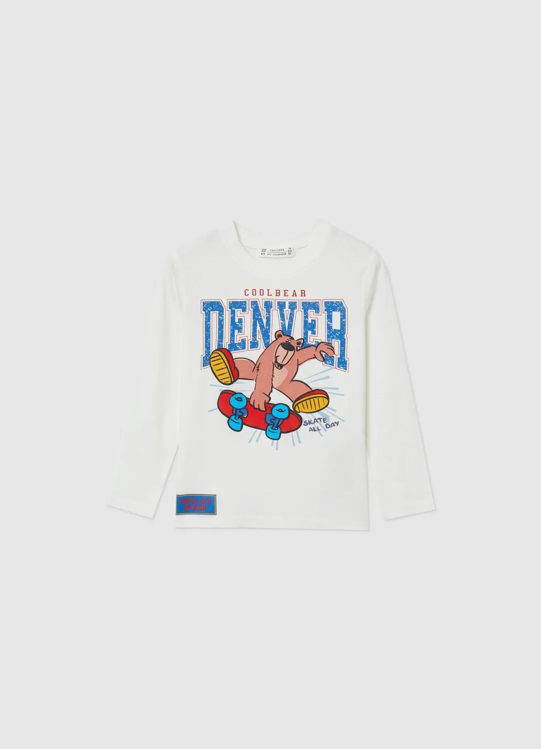 Calliope t-shirt ours garçon 7-8 ans manches longues