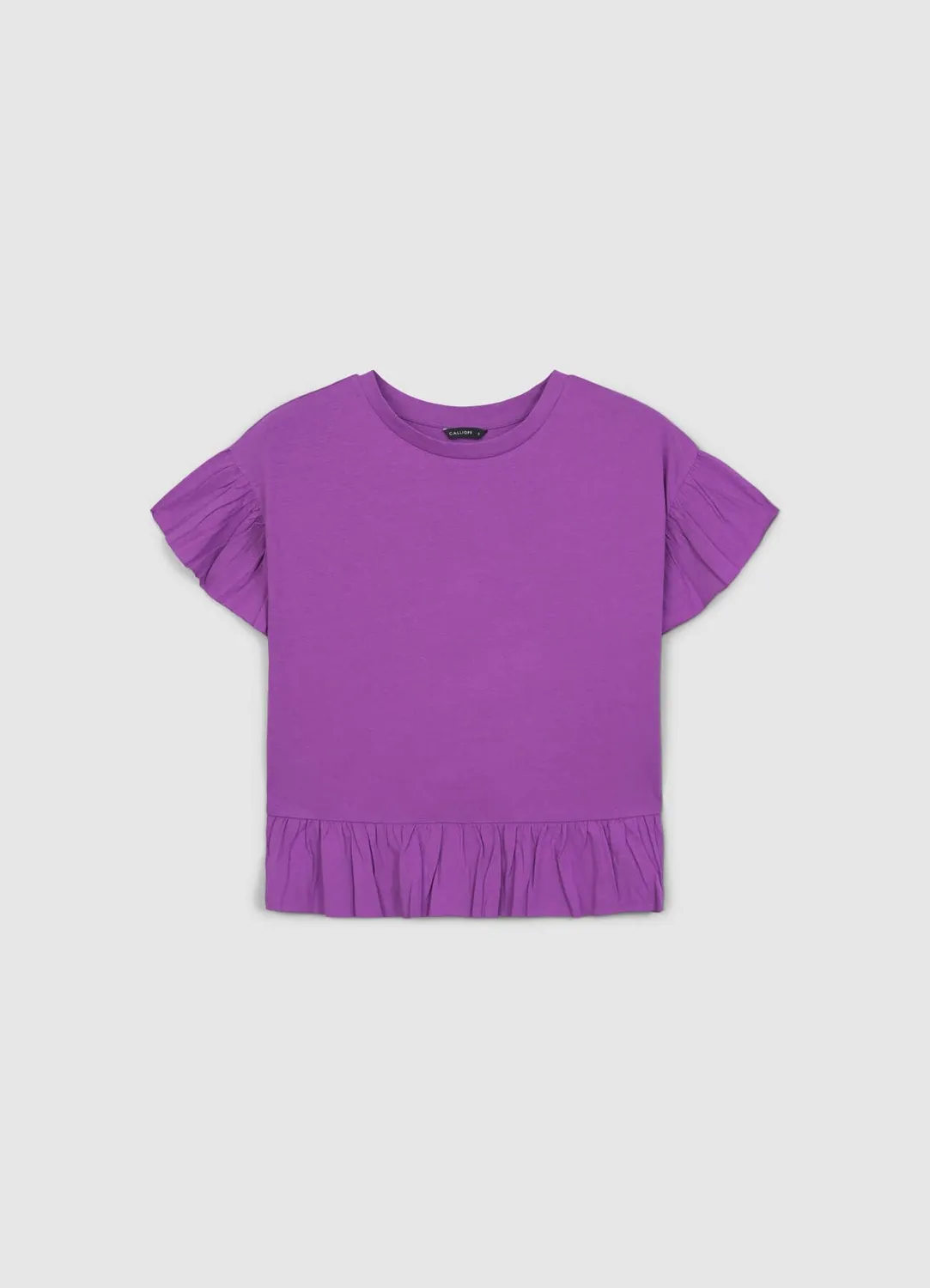 Calliope t-shirt volants femme coton uni