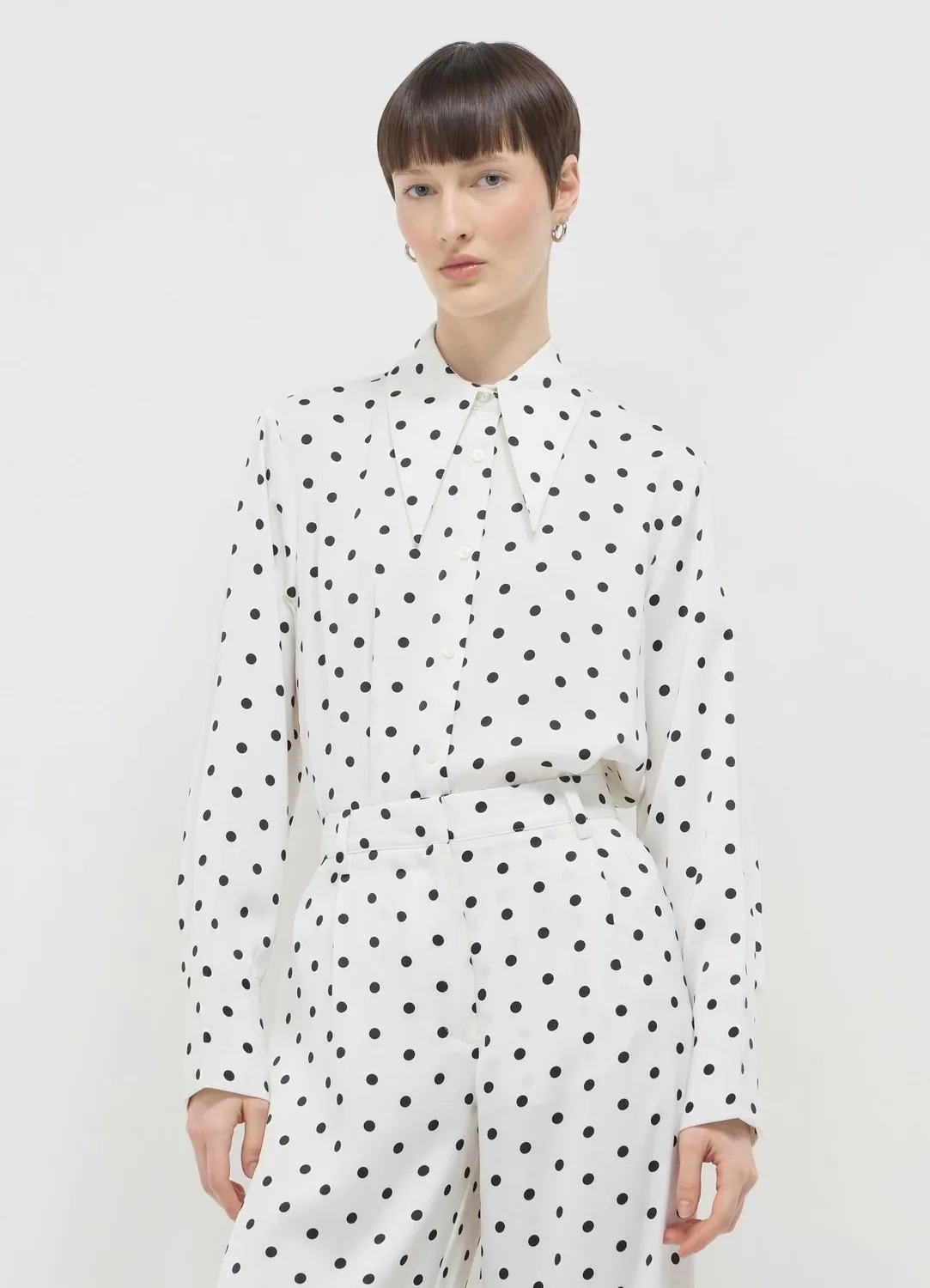 Calliope chemise à pois femme satinée