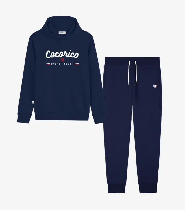 Cocorico Pack Marine Jogging + Sweat Capuche Homme