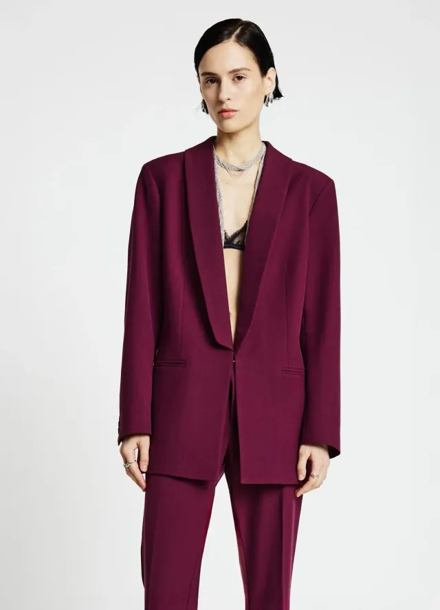 Calliope veste blazer femme col châle unie