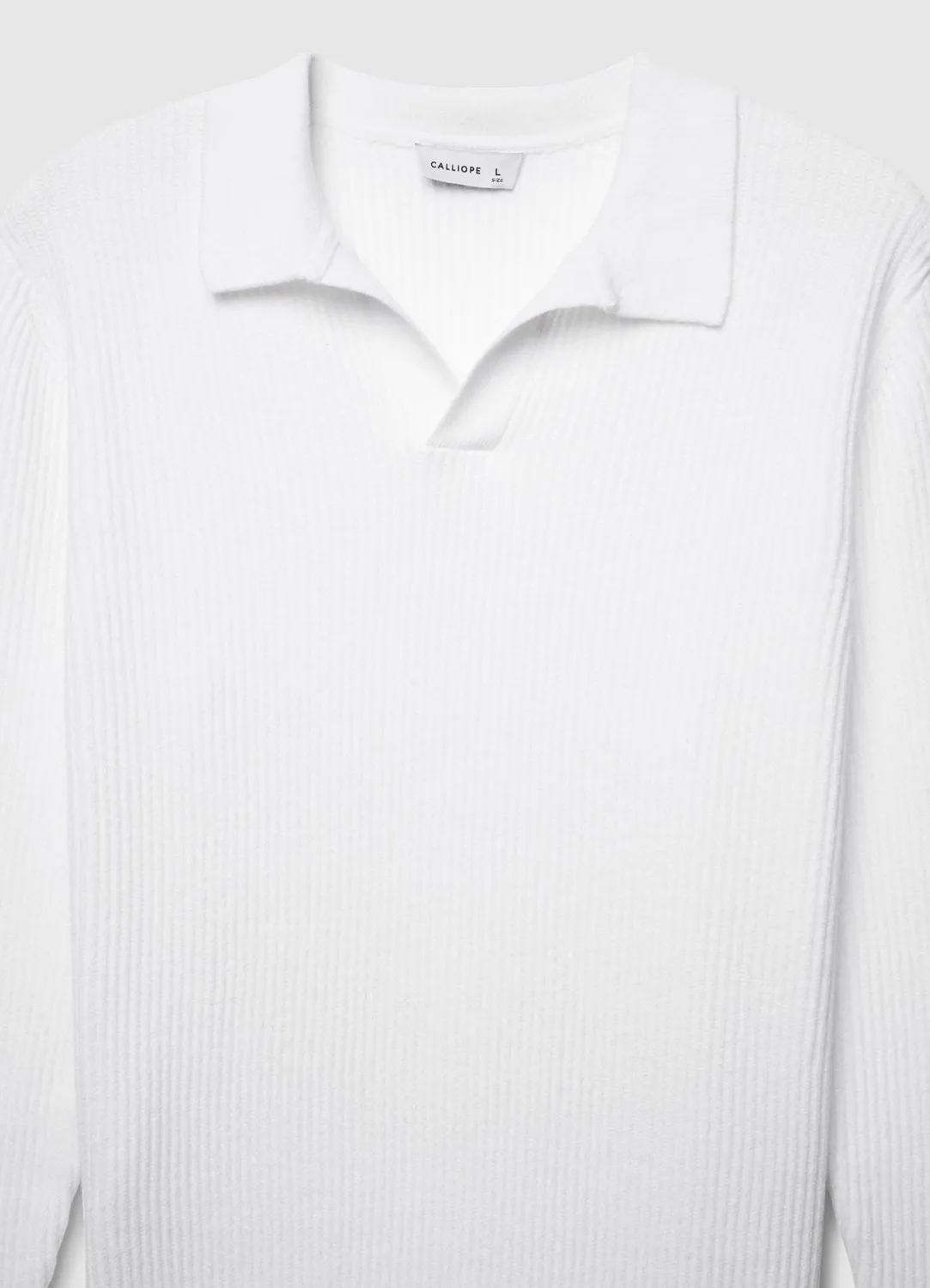 Calliope côtes polo pull homme manches longues