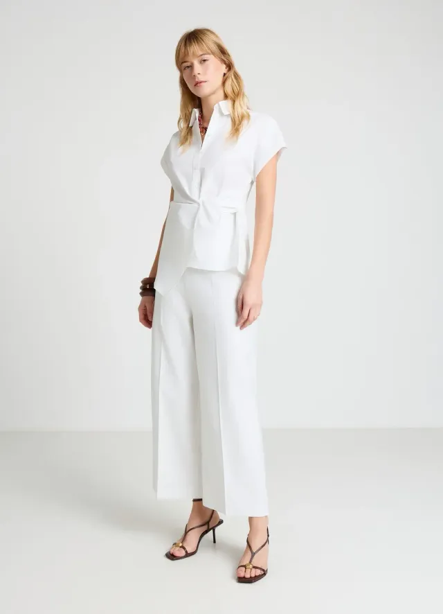 Calliope pantalon culotte coton femme taille haute