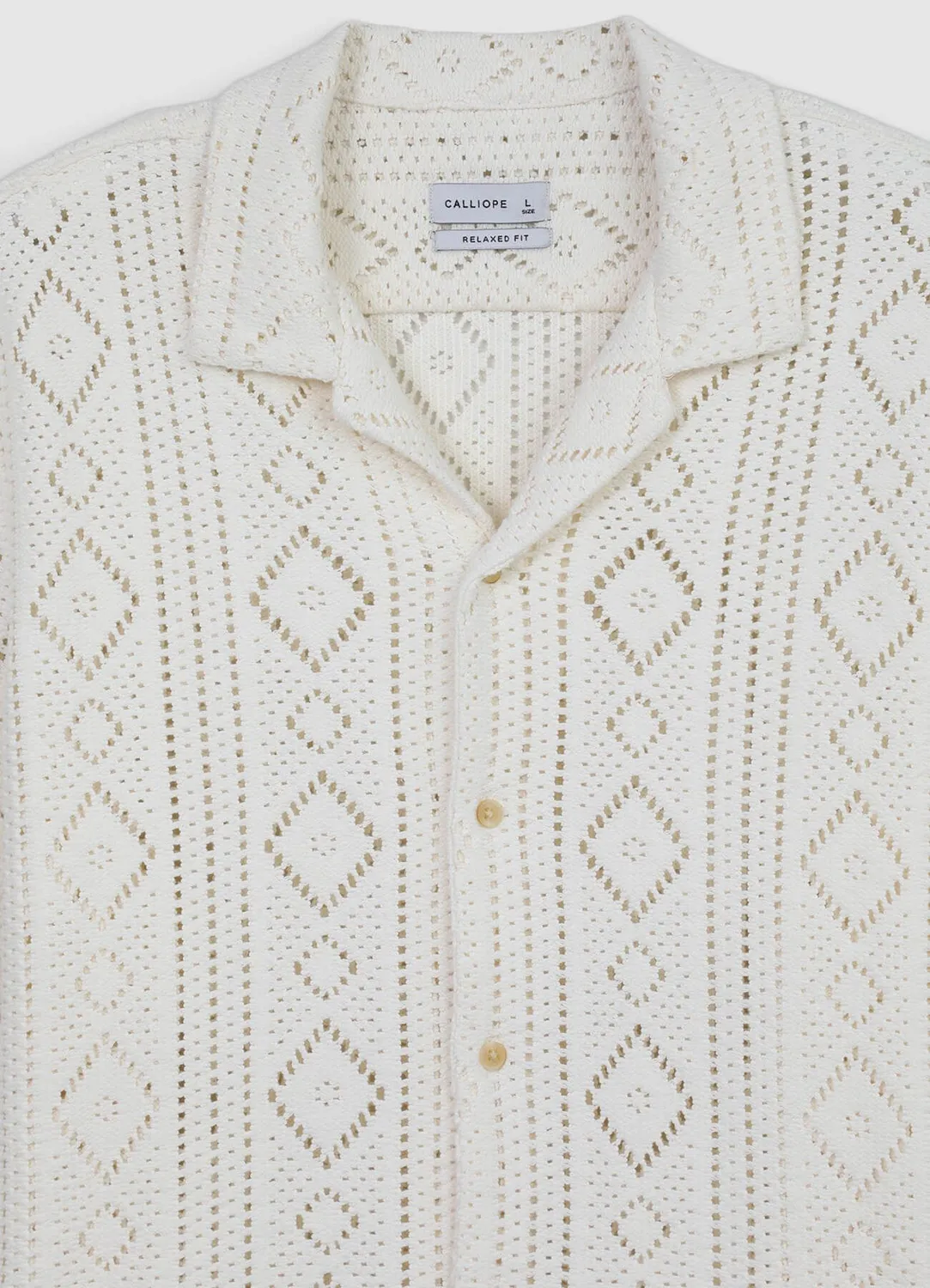 Calliope Chemise Bowling Ajourée Homme Taille L Manches Courtes