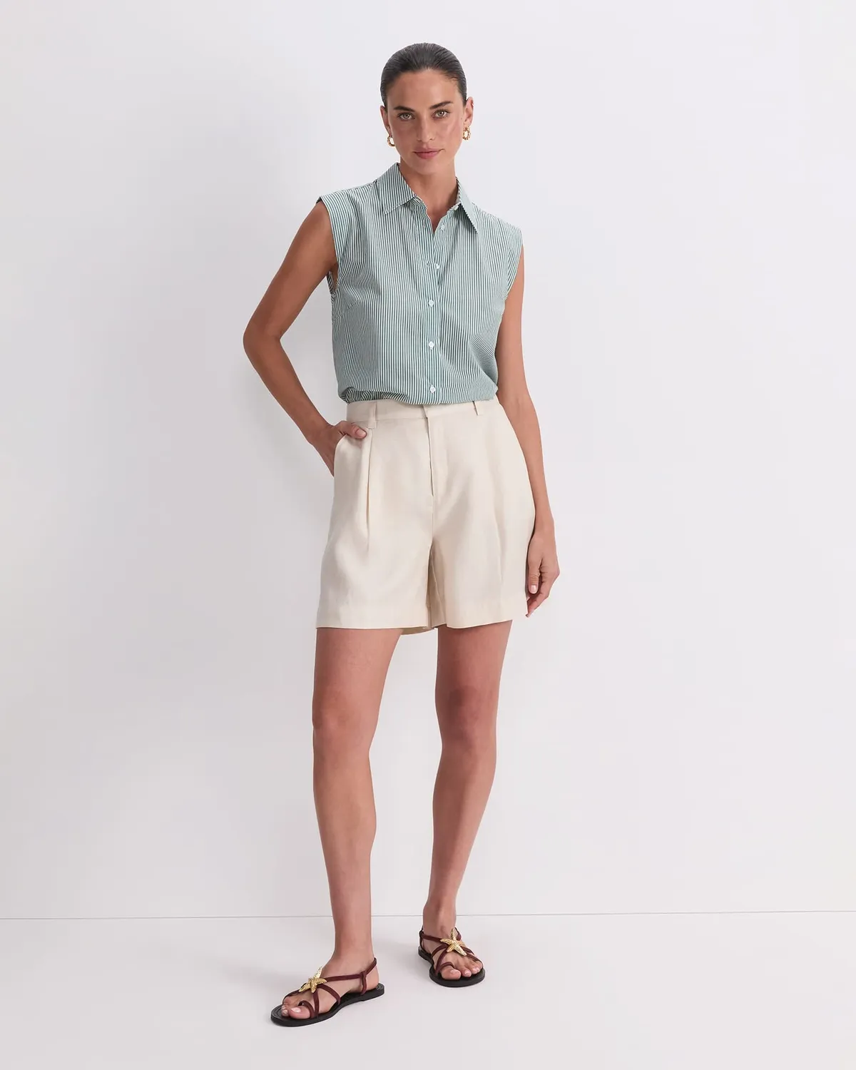 Sportscraft Jamie short plissé lin 100% lin