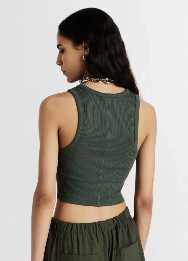 Calliope vogatore costina top femme crop coton