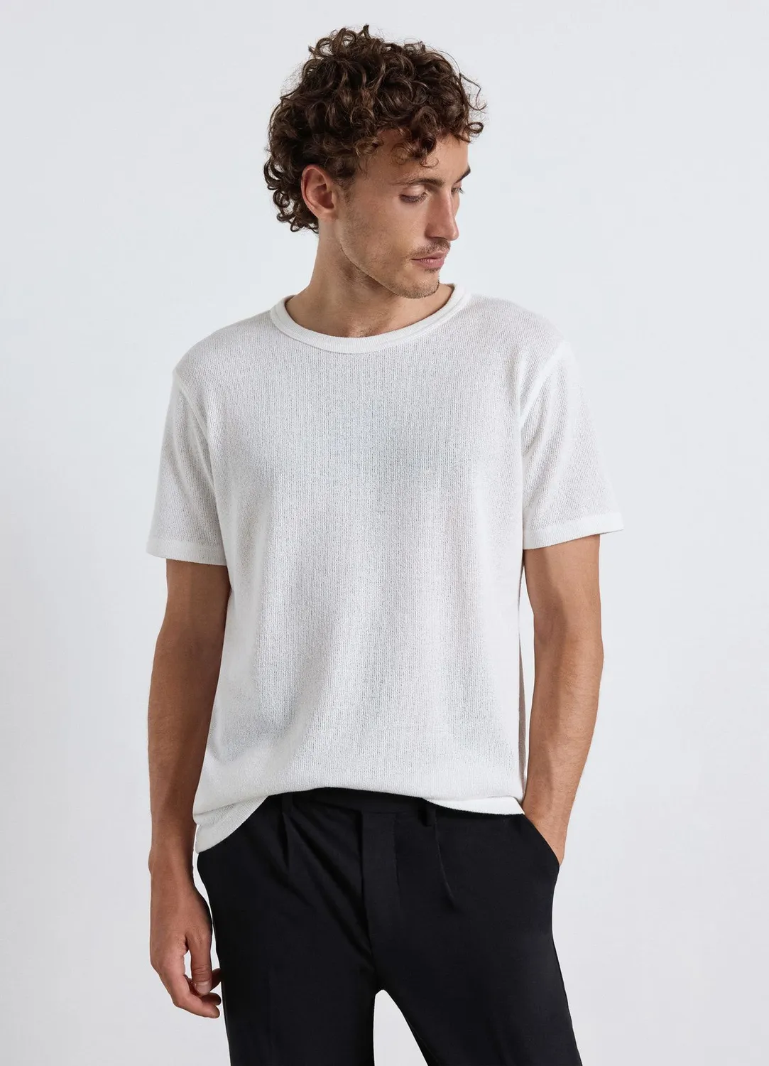 Calliope T-shirt col rond homme uni coton