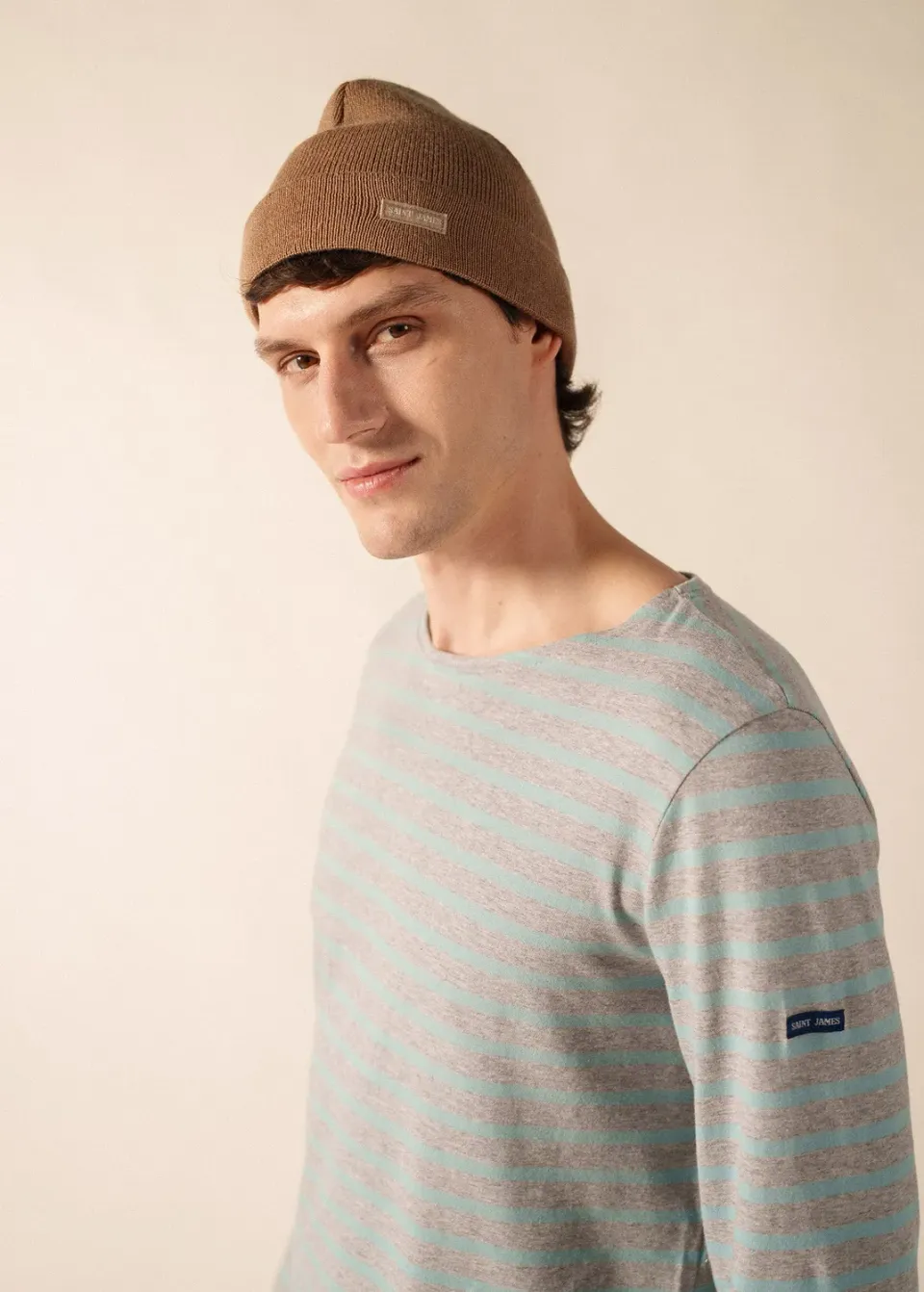 Saint James Bonnet de quart bonnet beige foncé laine