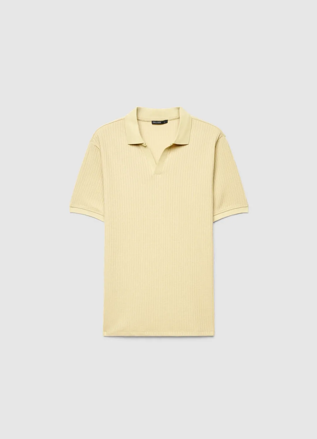 Calliope polo homme côtelé col V sans boutons