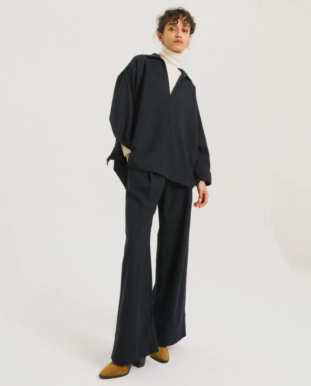 Tinsels Finistère Club blouse rayée gabardine