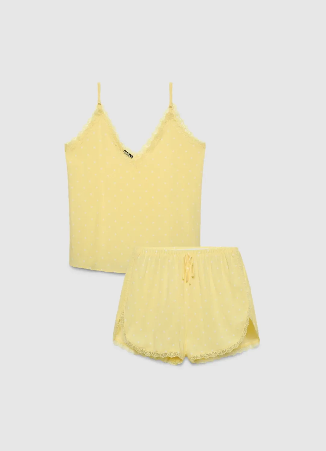 Calliope ensemble pyjama à pois dentelle top + short