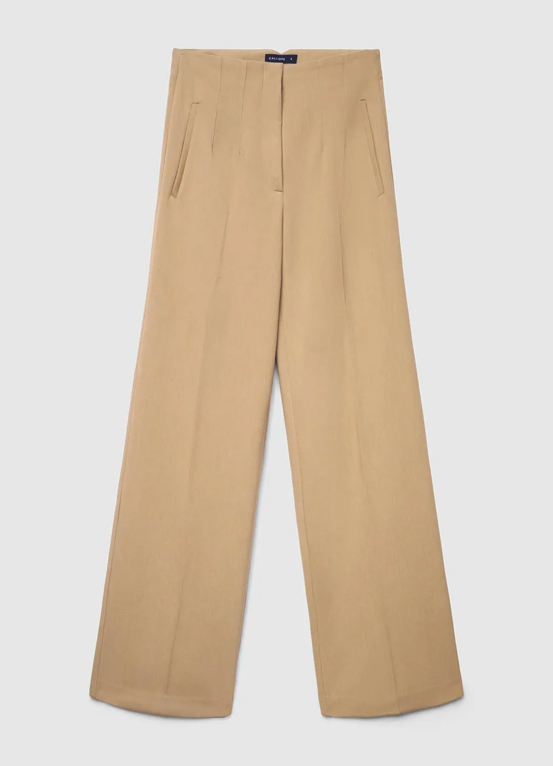 Calliope Pantalon palazzo femme taille haute pinces