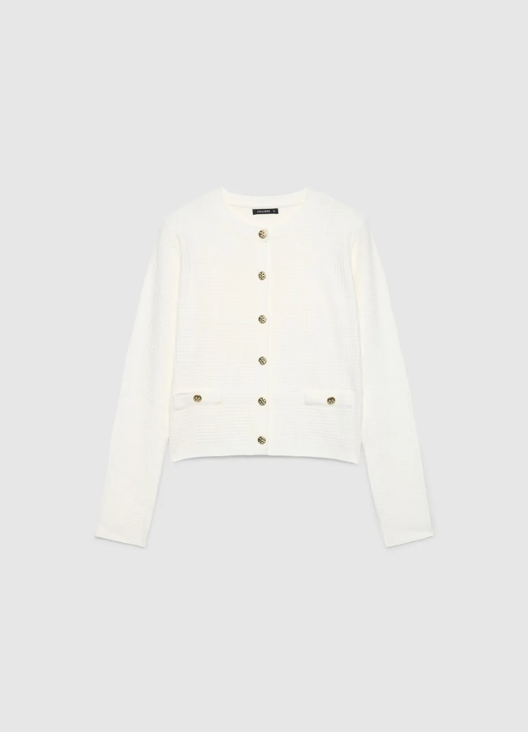 Calliope cardigan nid d'abeille boutons bijou femme