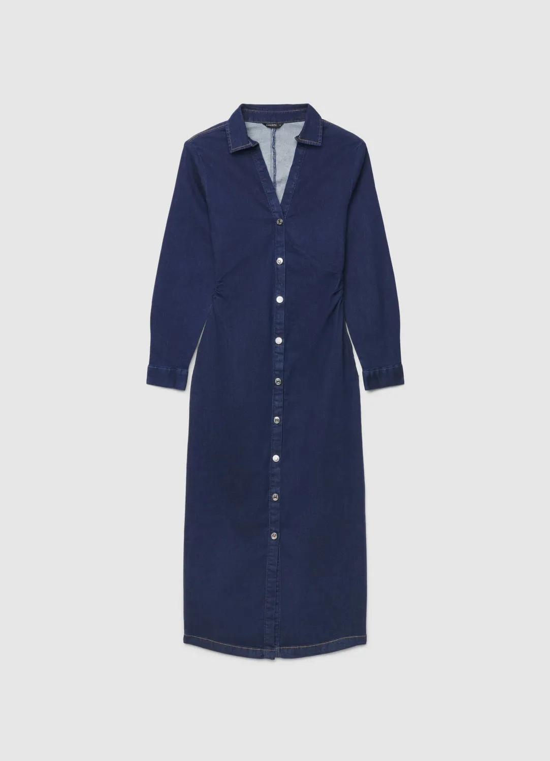 Calliope robe chemisier denim stretch boutons femme