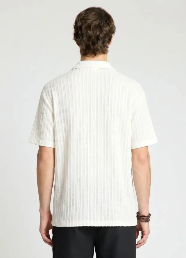 Calliope chemise crochet homme manches courtes col classique