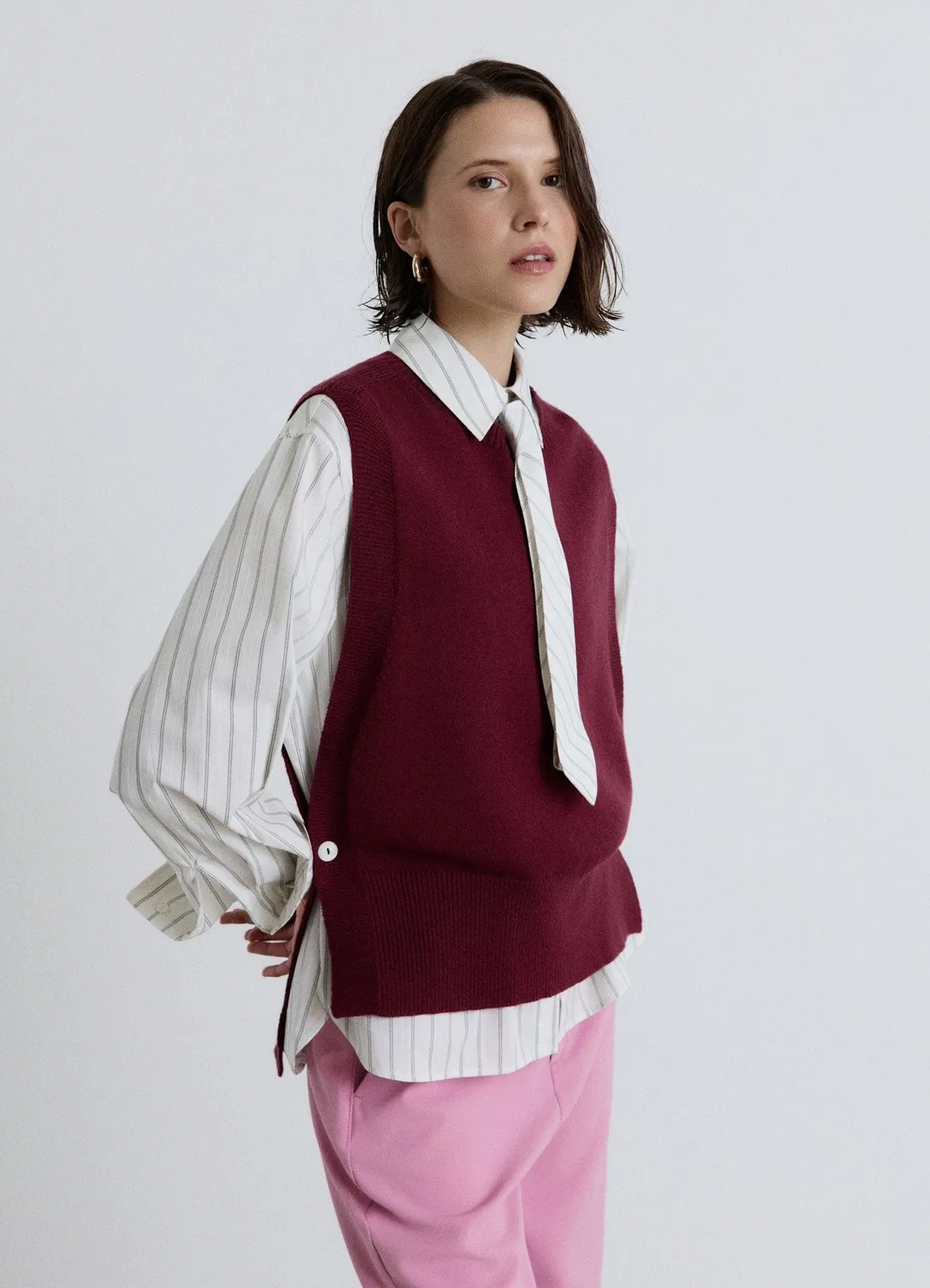 Calliope gilet maille uni femme sans manches