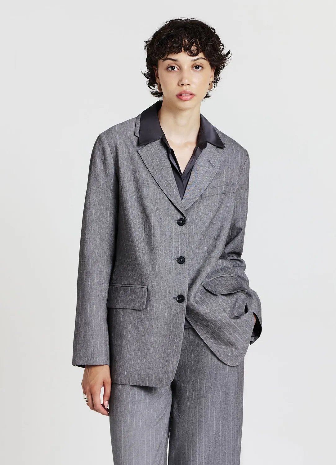 Calliope monopetto blazer rayé femme bureau
