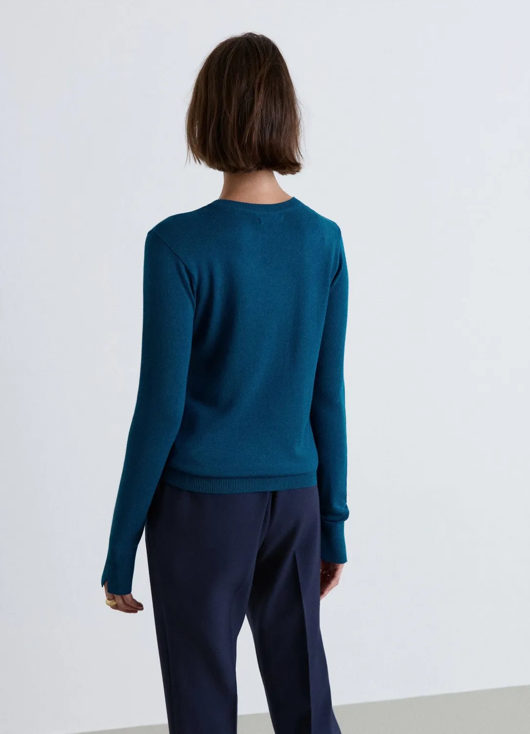 Calliope pull col rond uni manches longues femme