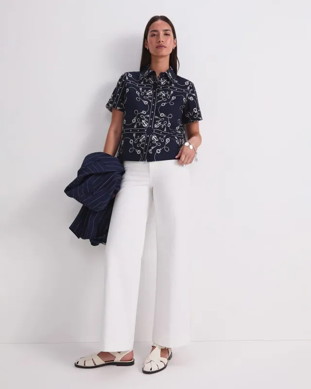 Sportscraft Sardinia blouse lin coton imprimé