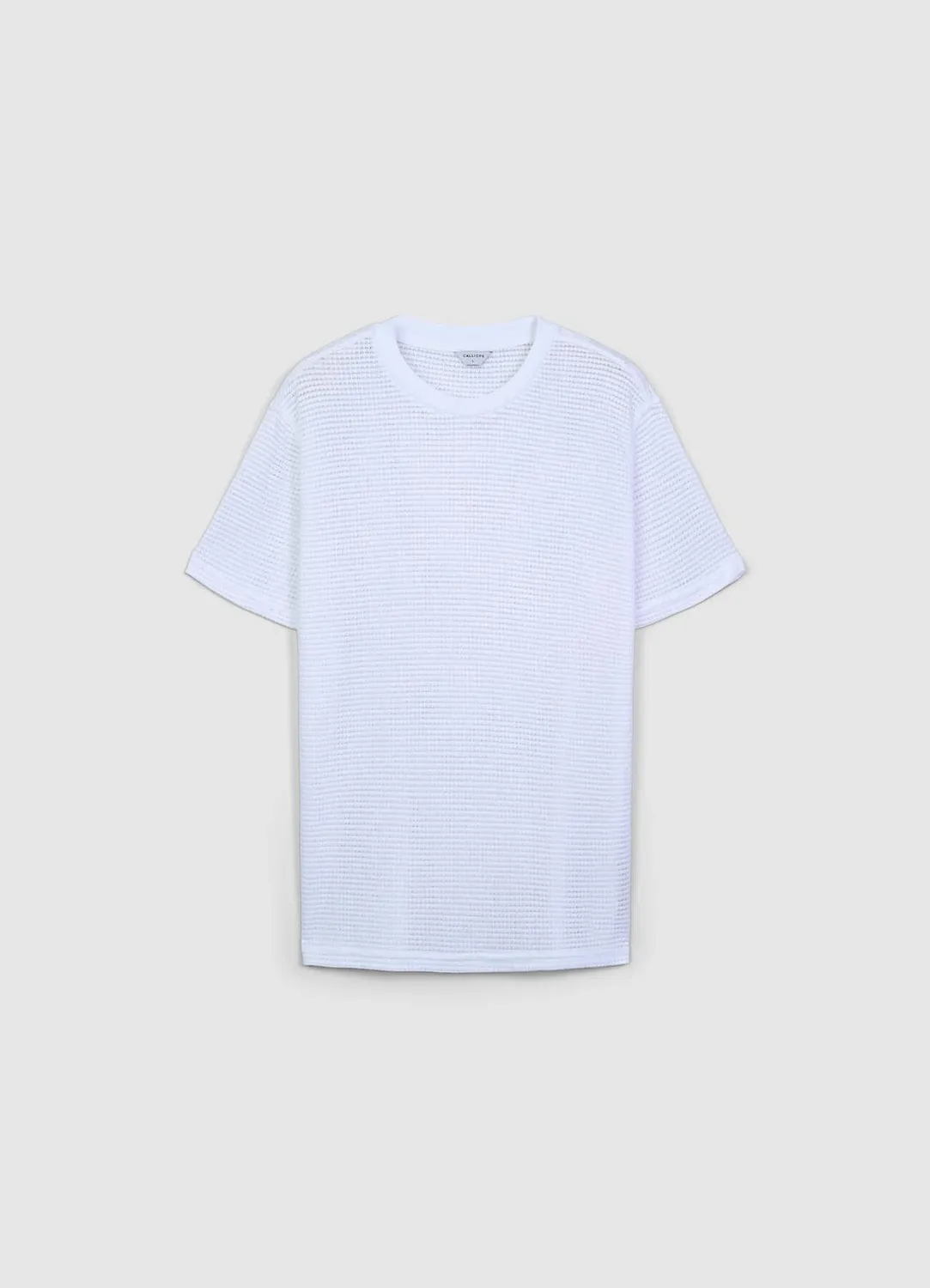 Calliope T-shirt homme travaillé col rond uni manches courtes