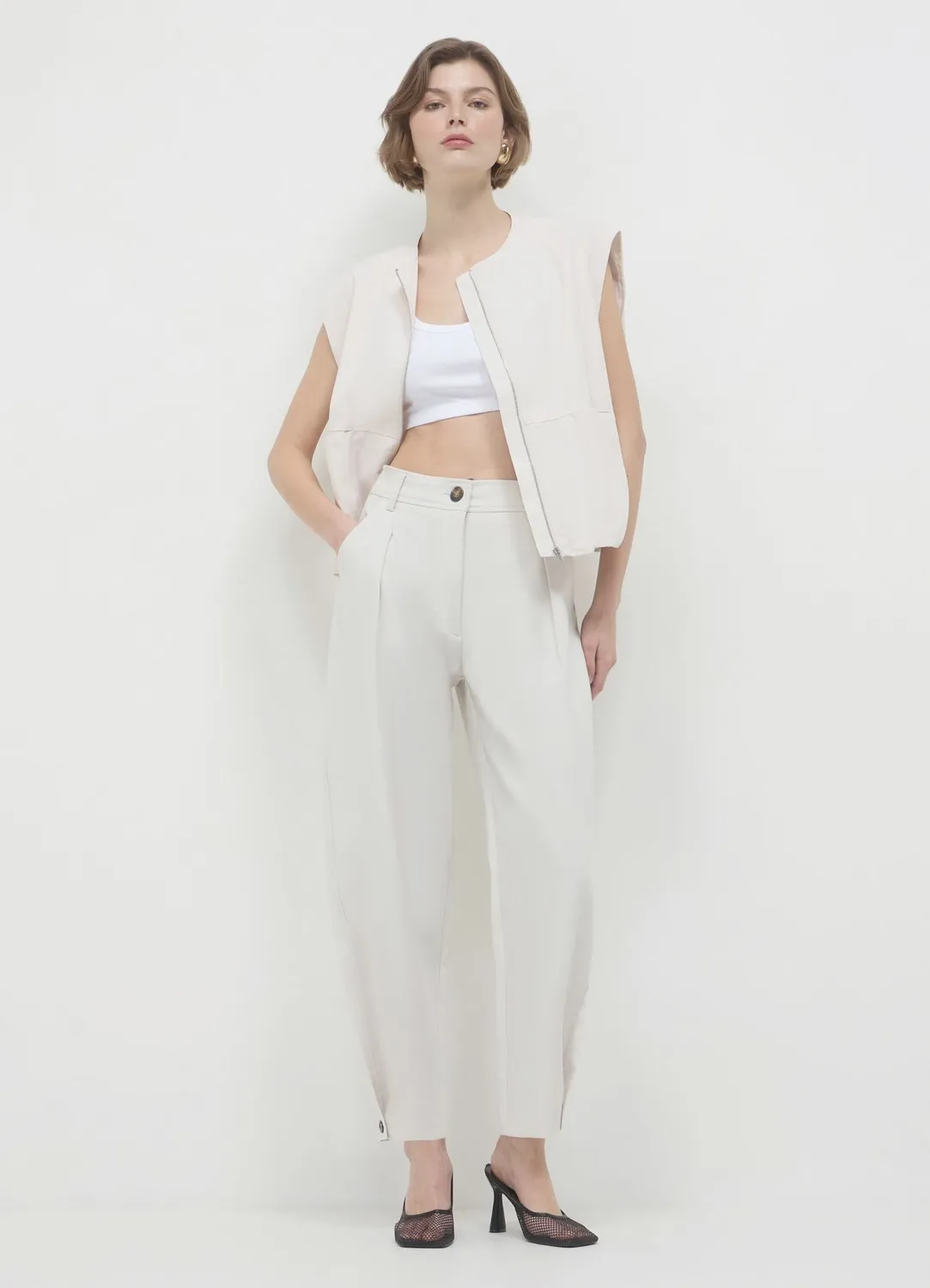 Calliope barrel fit pantalon femme taille S fuselé
