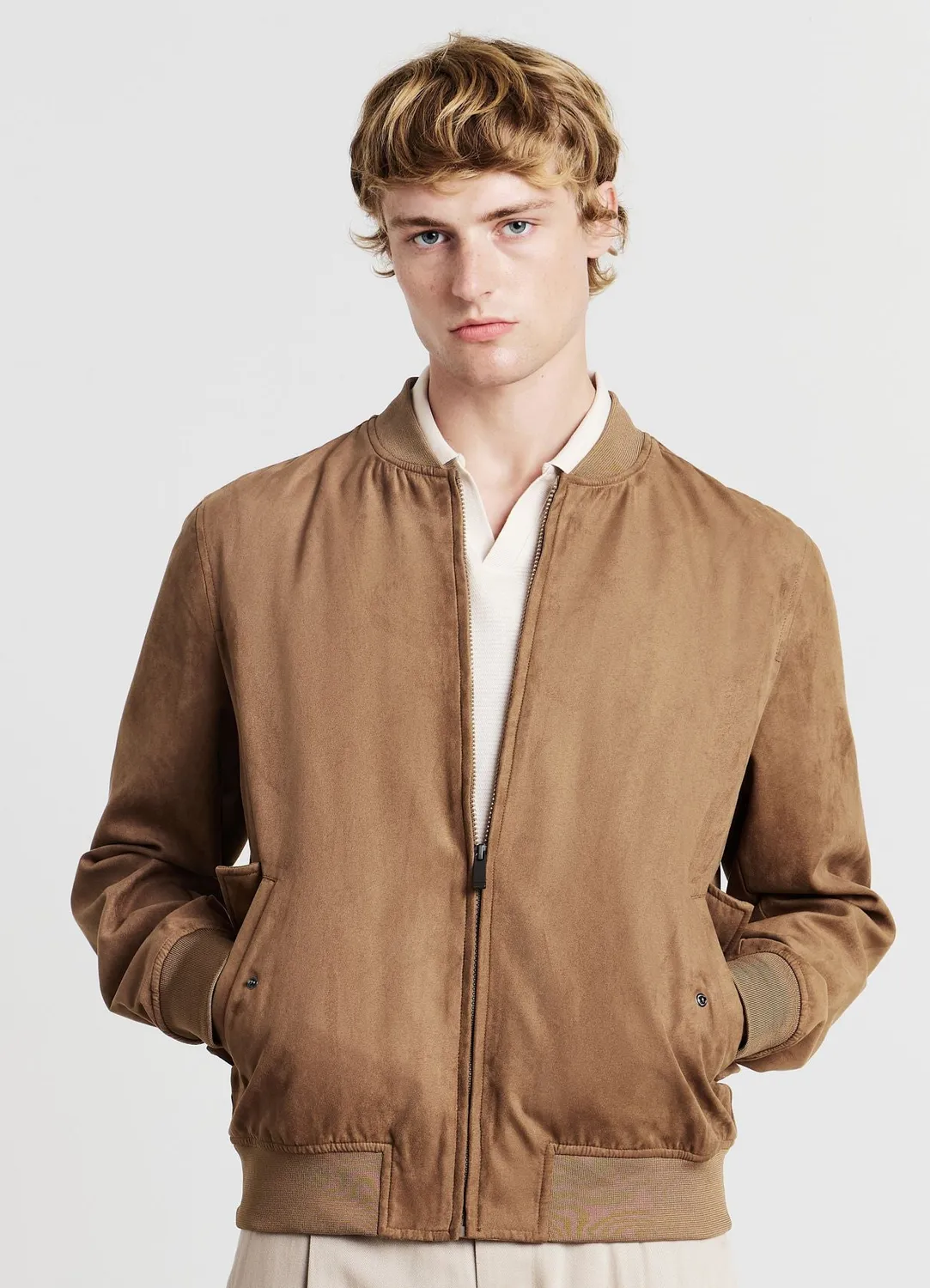Calliope bomber suédine homme zip col coréen