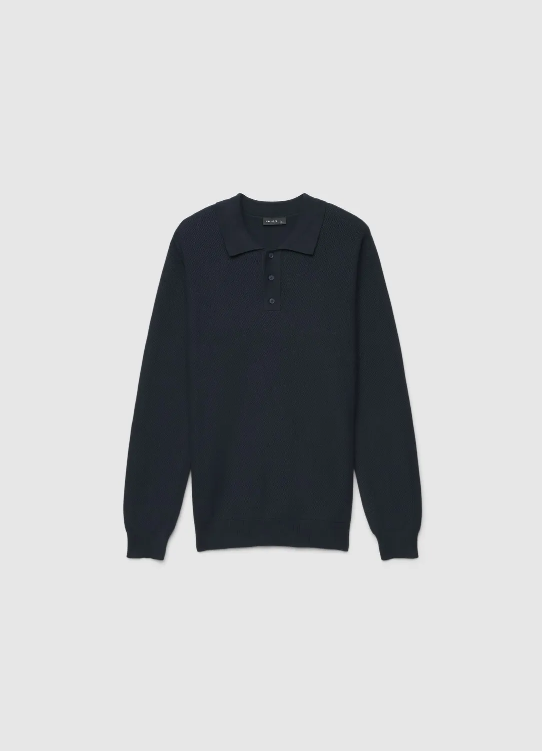 Calliope polo homme manches longues uni texturé