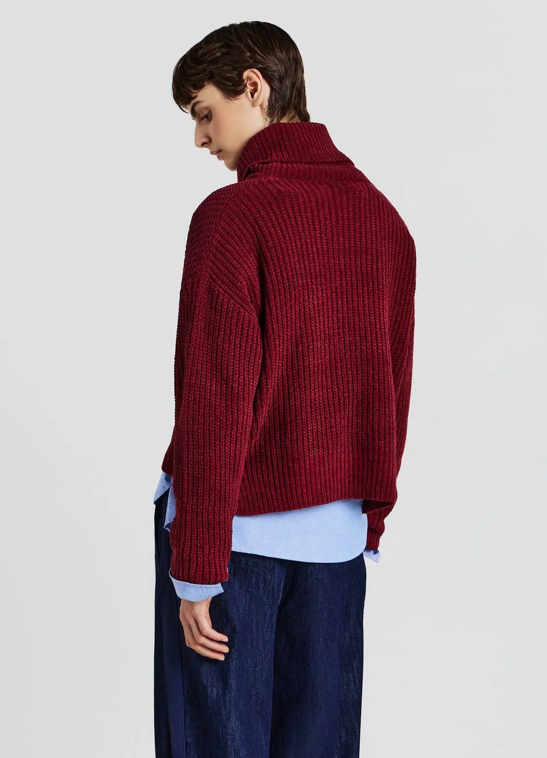 Calliope pull col roulé uni femme maille fine