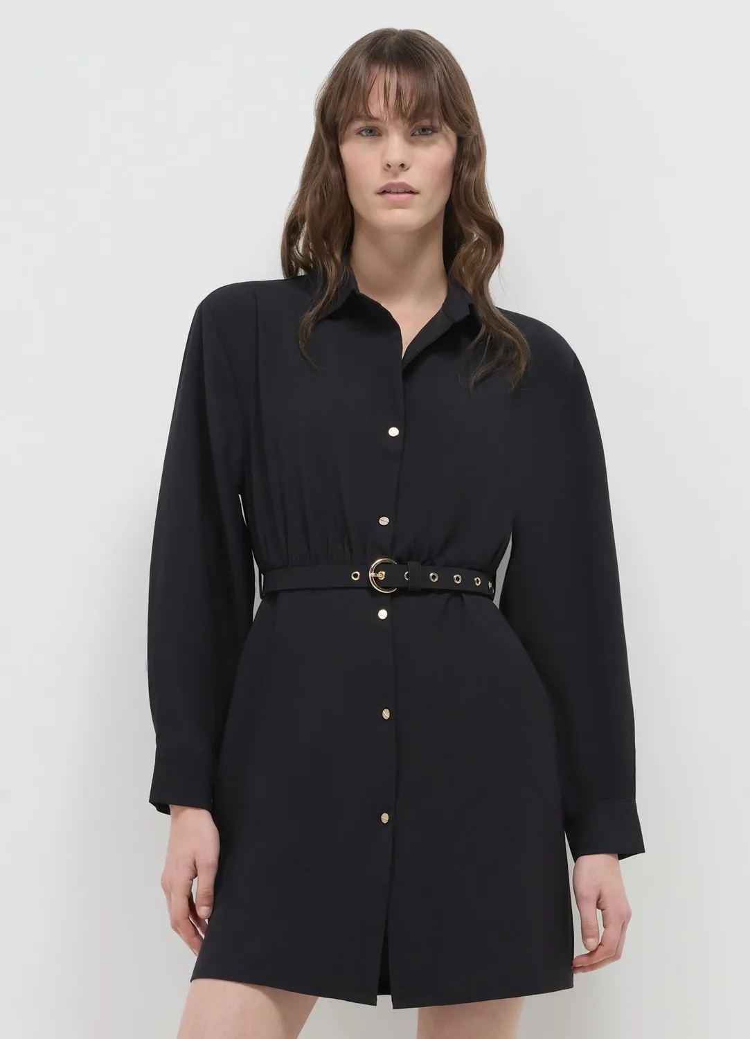 Calliope Atelier robe chemisier courte ceinture