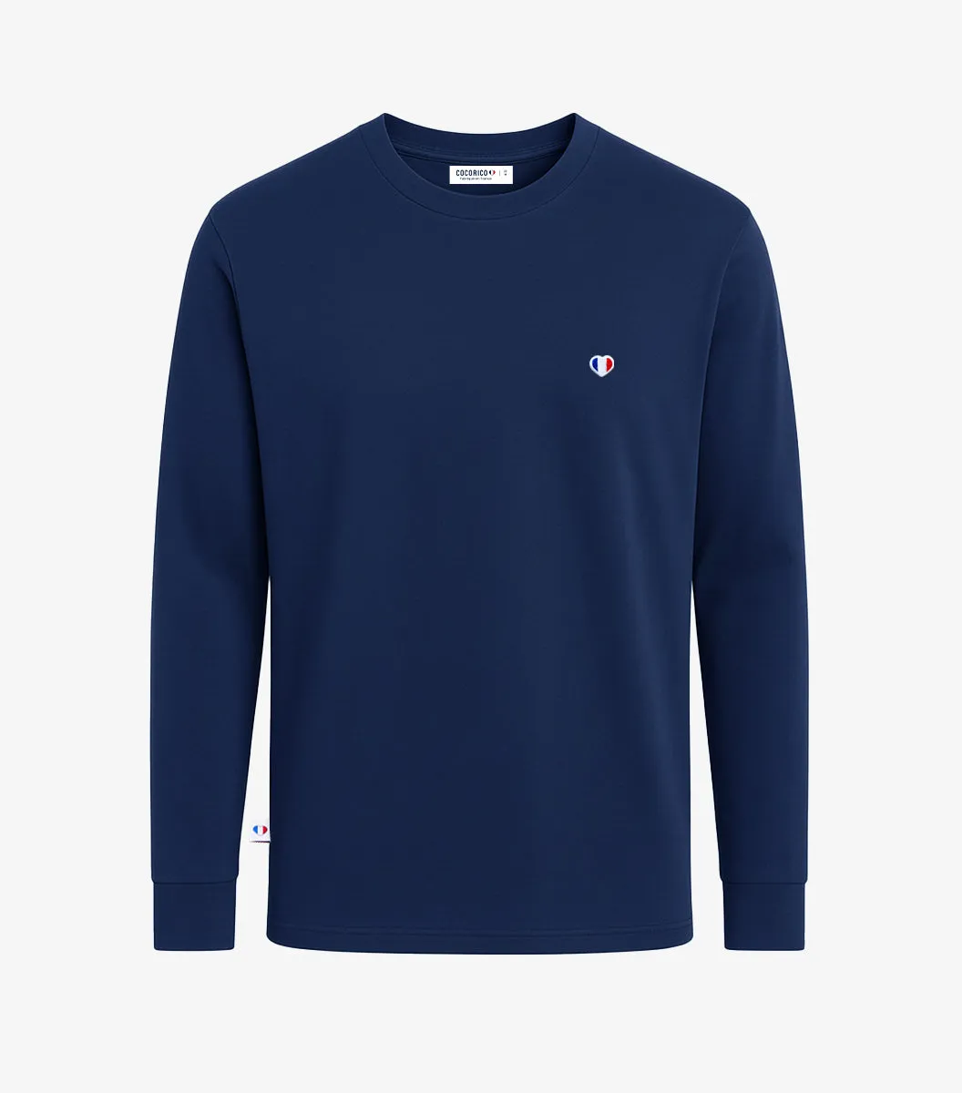 Cocorico Iconique T-shirt Manches Longues Homme Marine coton