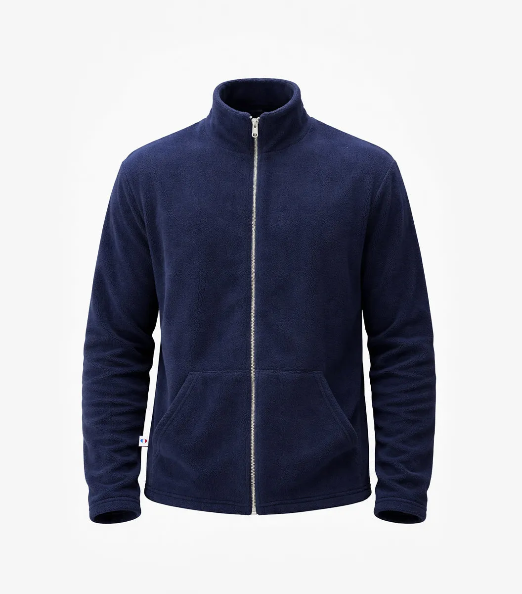 Cocorico polaire zippée femme marine coton
