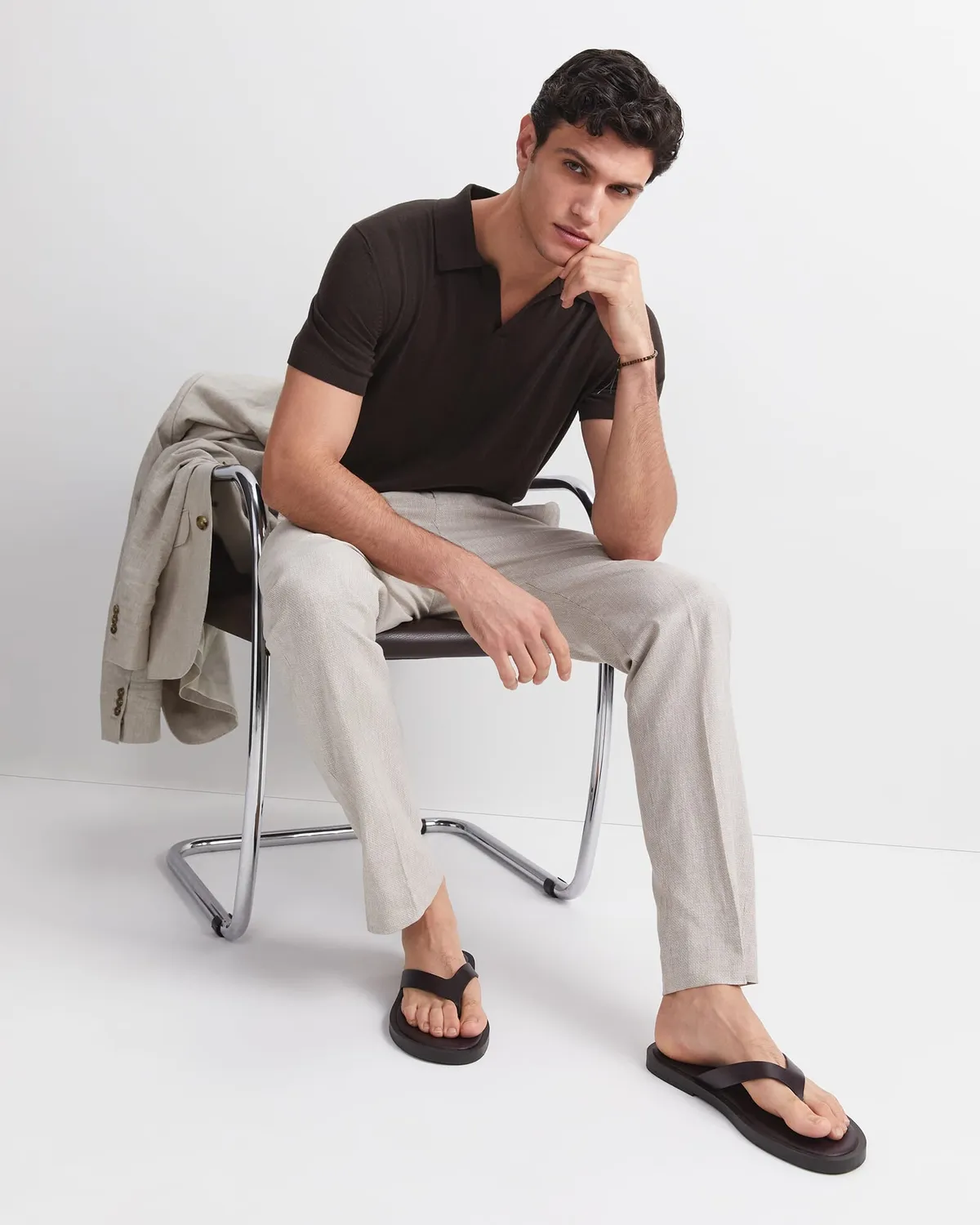 Sportscraft Jeffrey pantalon costume lin coton fuselé