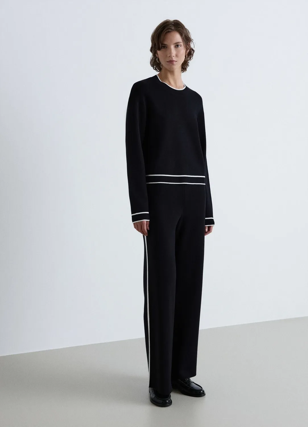 Calliope Pull femme col rond profils contraste