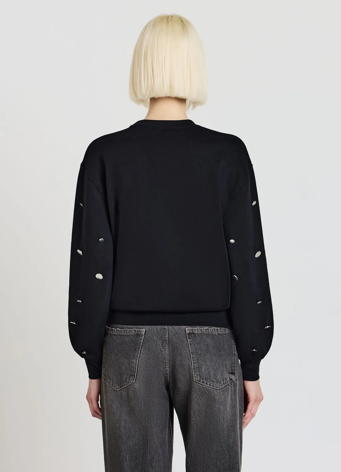 Calliope sweat clouté col rond femme