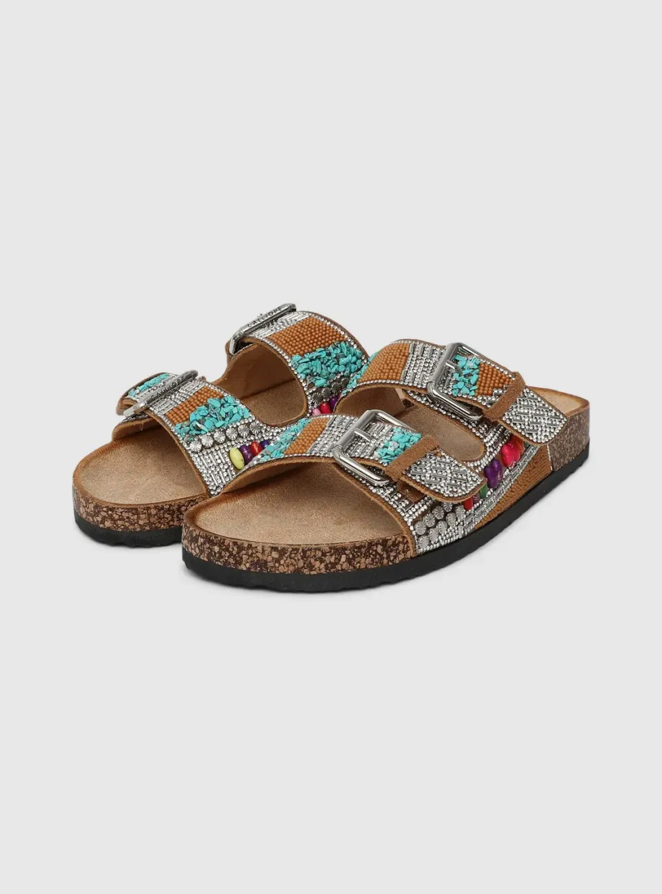 Calliope mules double boucle femme perles