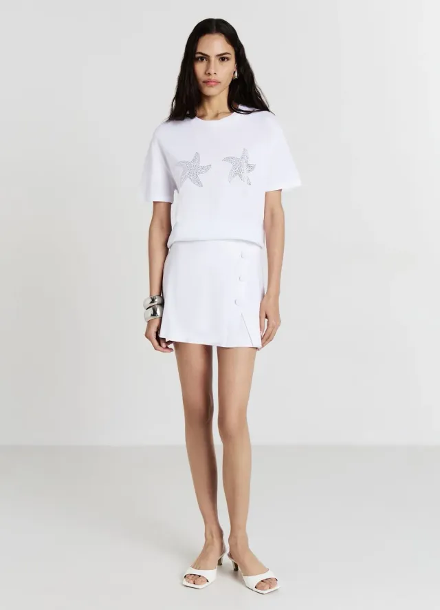 Calliope jupe-short femme unie fermeture latérale