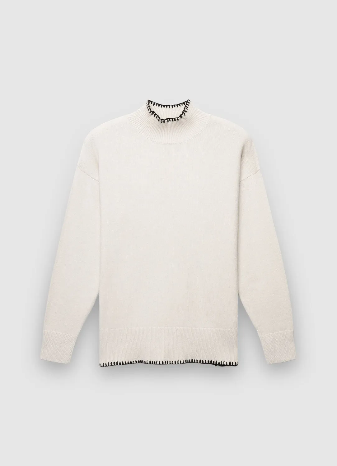 Calliope pull col montant femme contraste manches longues