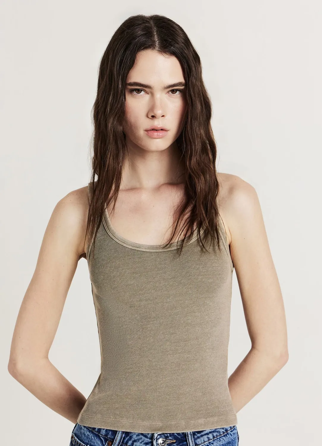Calliope top côtelé femme col large coton